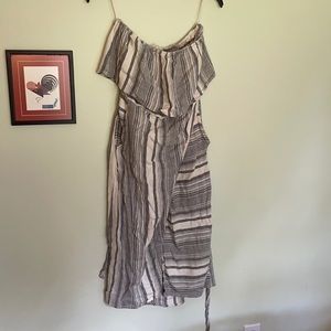 Love Stitch linen strapless dress